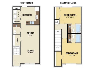 2 BED, 2.5 BATH TOWNHOME