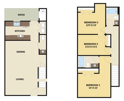 3 BED, 2.5 BATH TOWNHOME